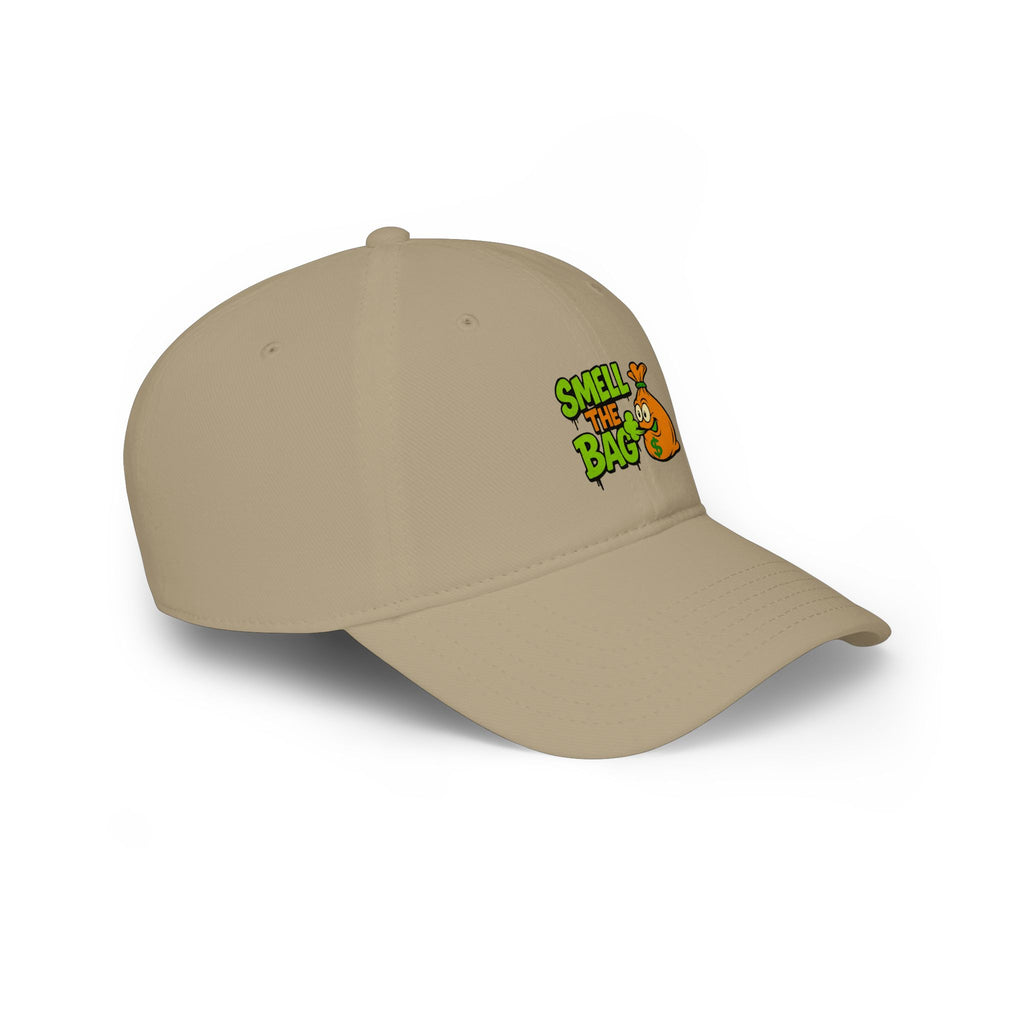 Smell The Bag Baseball Cap — Funny Retro Orange Graphic Hat