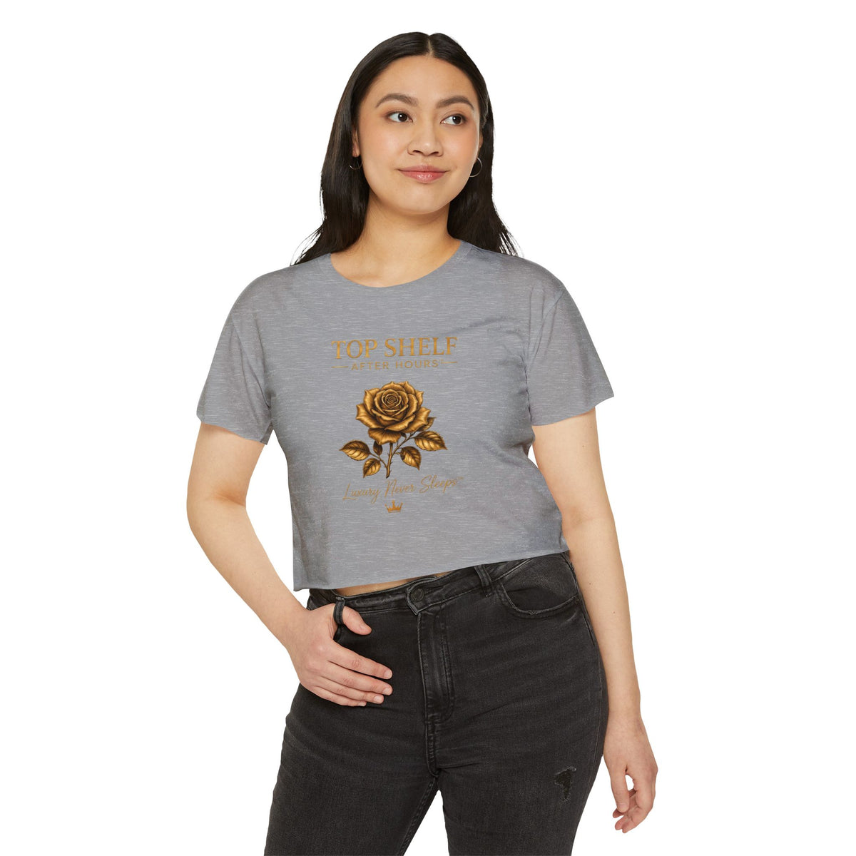 Top Shelf After Hours Rose Crop Top — Women’s Festival Graphic Tee