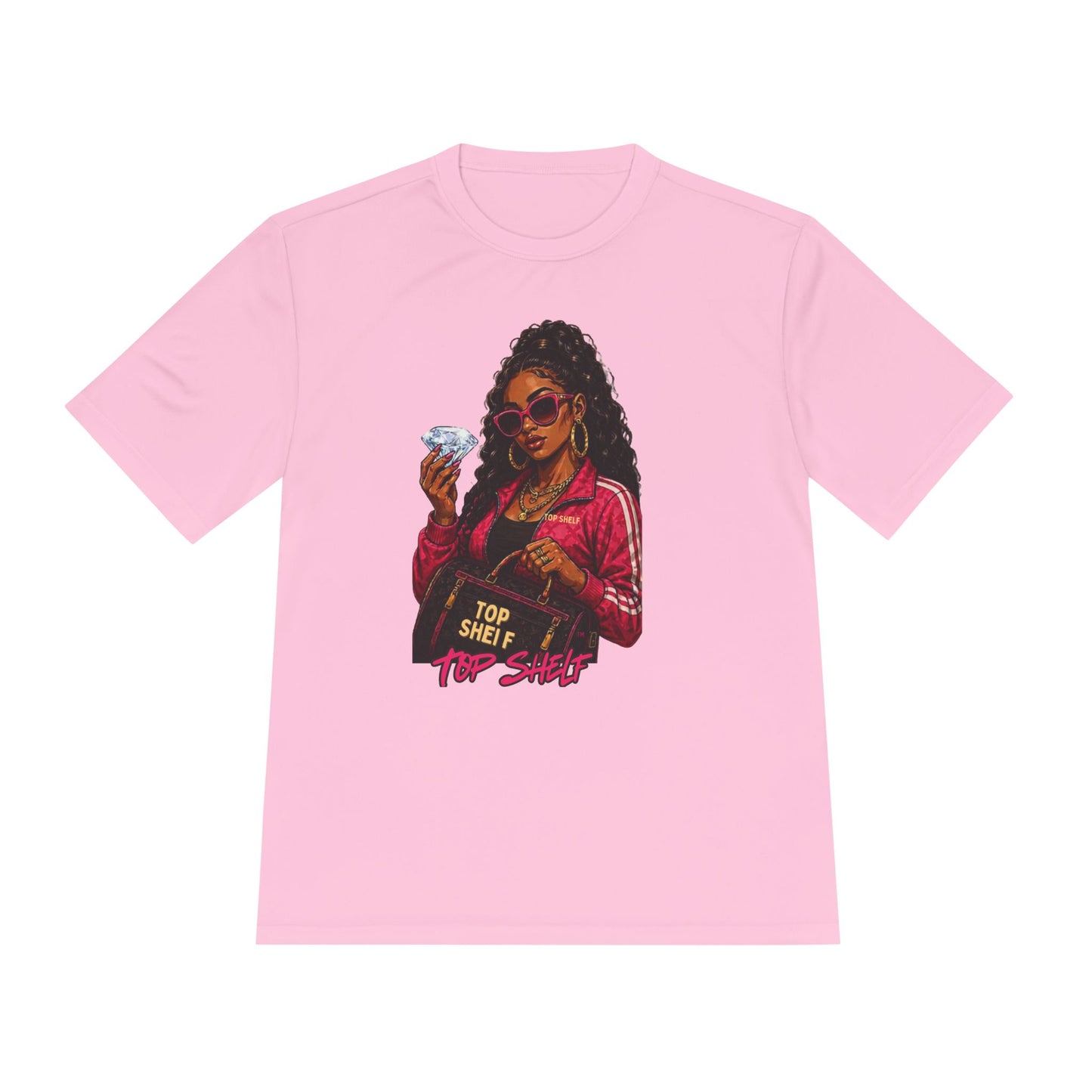 Top Shelf Woman Graphic Tee - Bold Retro Money Design