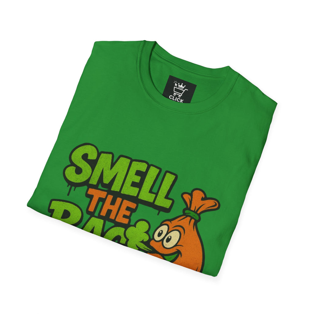 Humorous Graphic T-Shirt for Fun Lovers, Perfect for Gifts, Casual Wear, Festivals, Smell the Bag Tee, Unique Statement Top