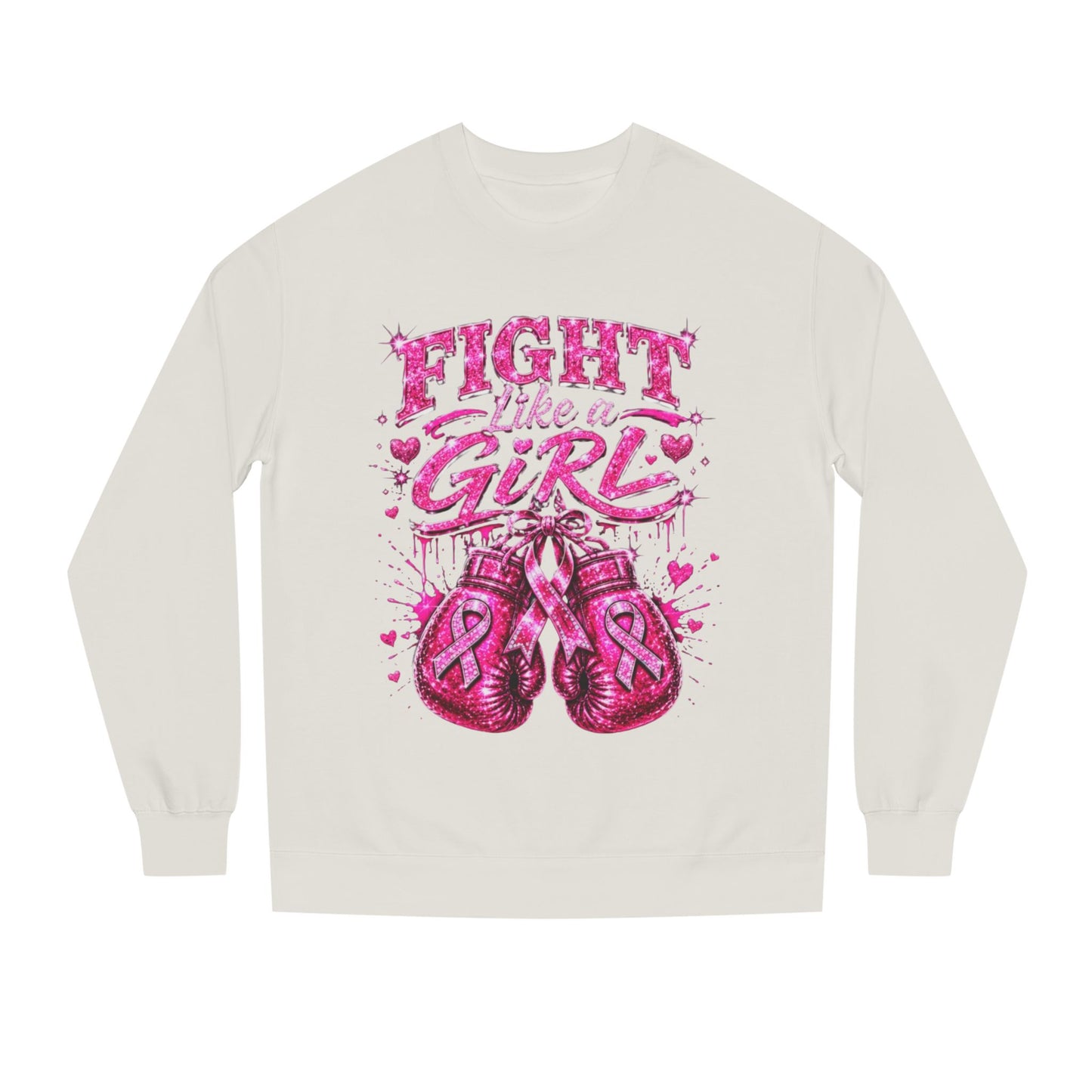 Fight Like a Girl Sweatshirt — Breast Cancer Awareness Boxing Crewneck