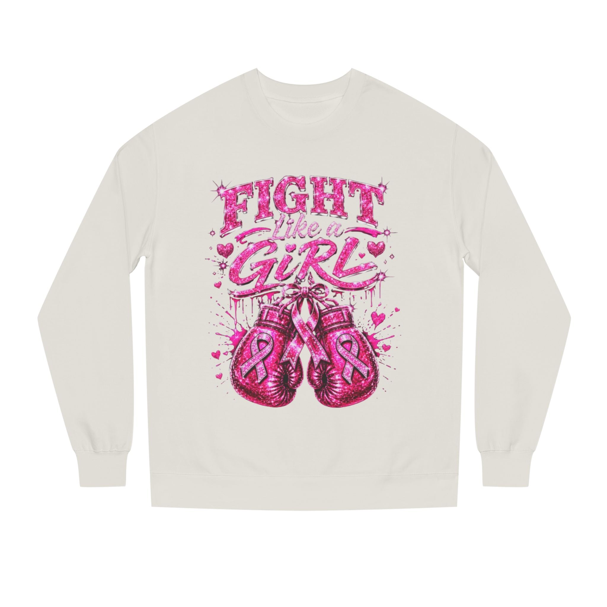 Fight Like a Girl Sweatshirt — Breast Cancer Awareness Boxing Crewneck