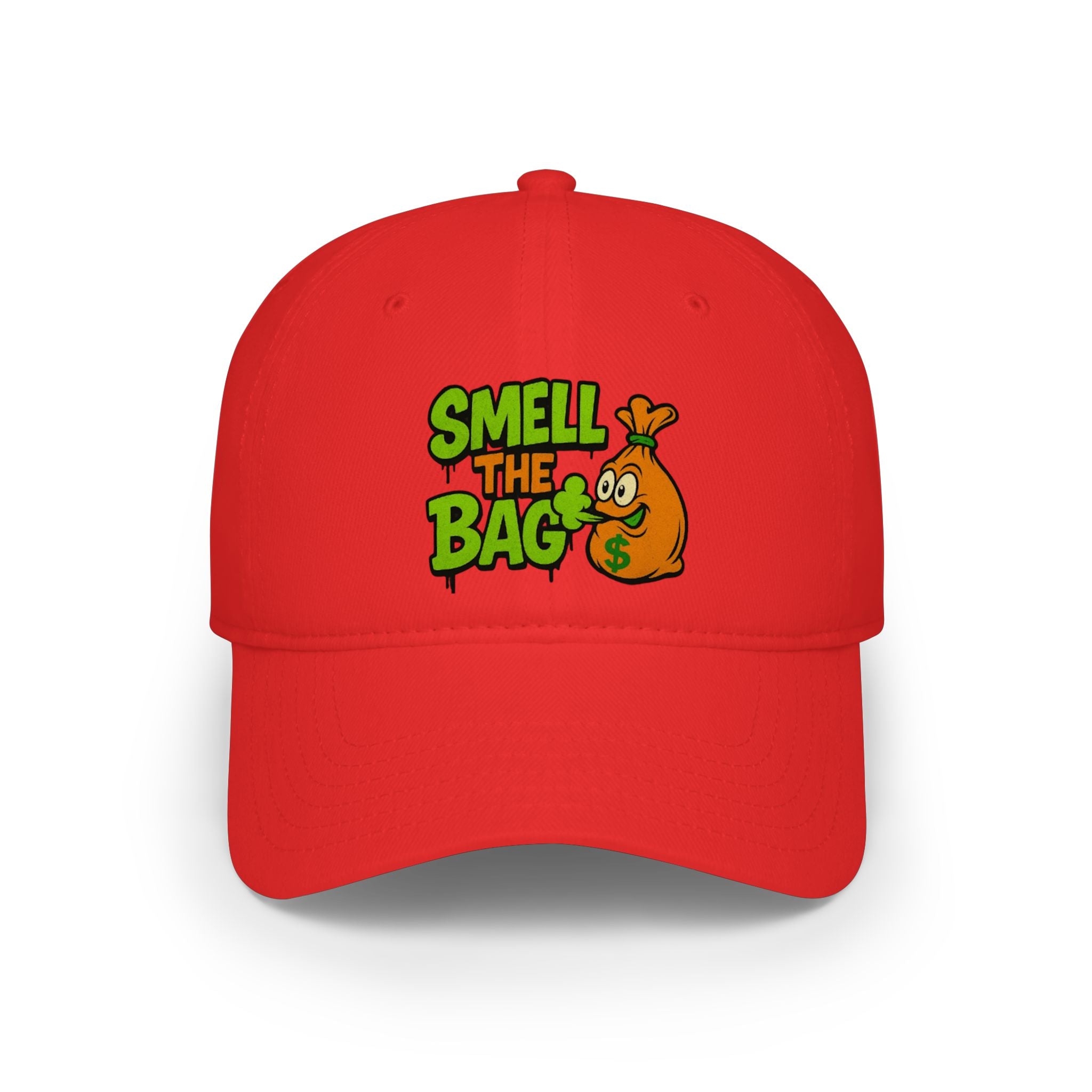 Smell The Bag Baseball Cap — Funny Retro Orange Graphic Hat