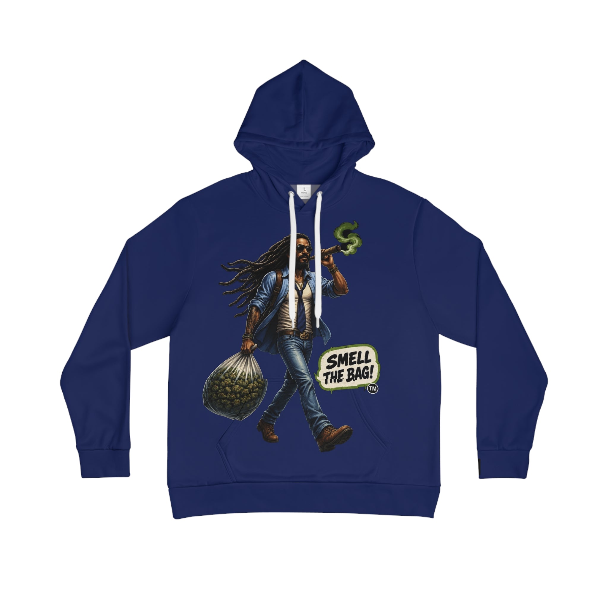 Hoodie - 'Smell The Bag' Rasta Dreadlocks Streetwear Hoodie