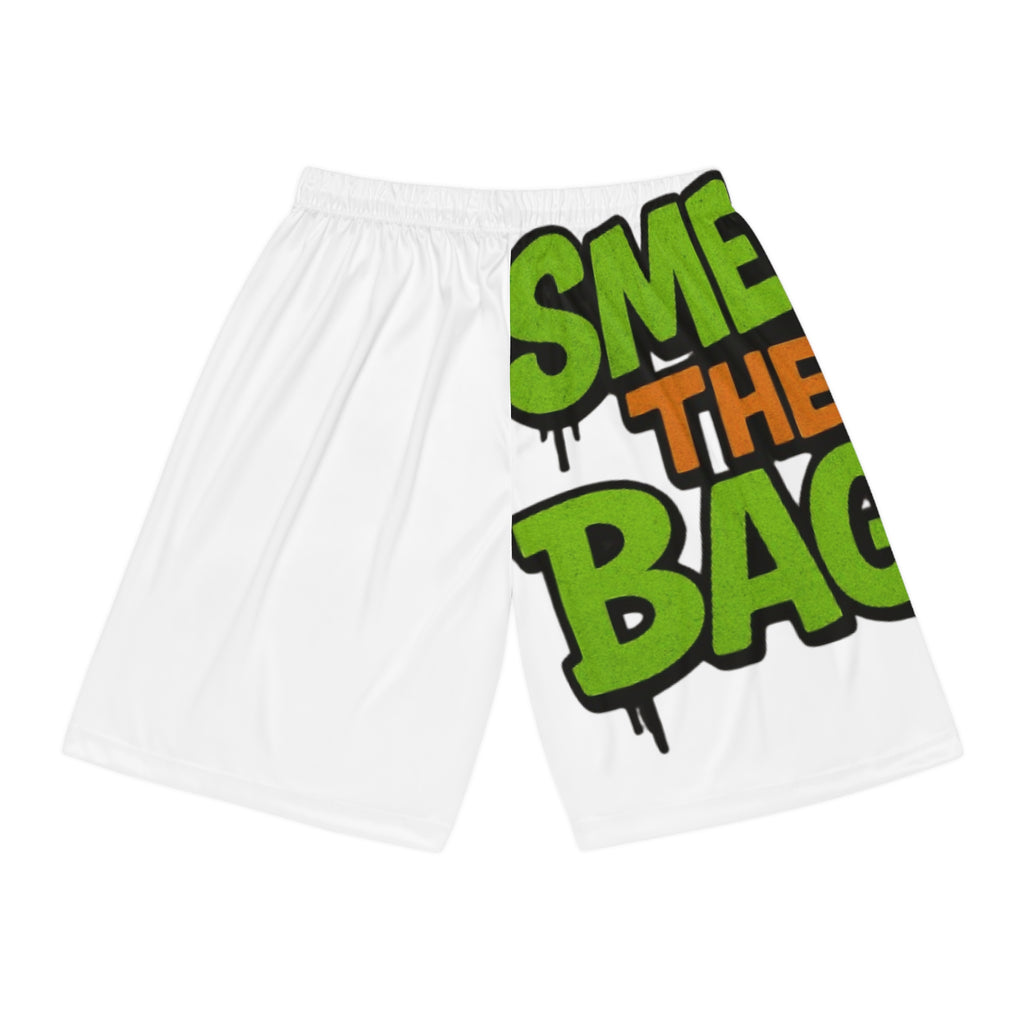 Money Bag Basketball Shorts — 'Smell the Bag' Graphic AOP Athletic Shorts