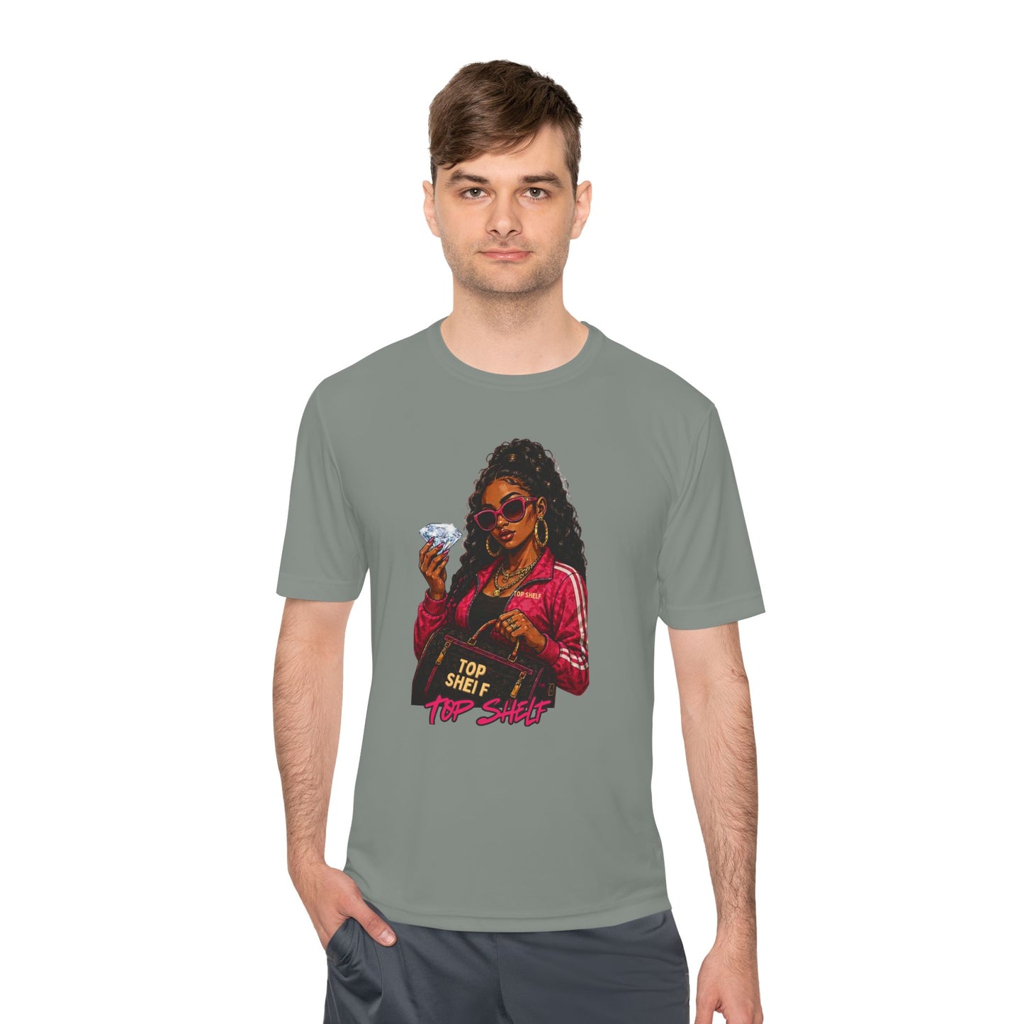 Top Shelf Woman Graphic Tee - Bold Retro Money Design