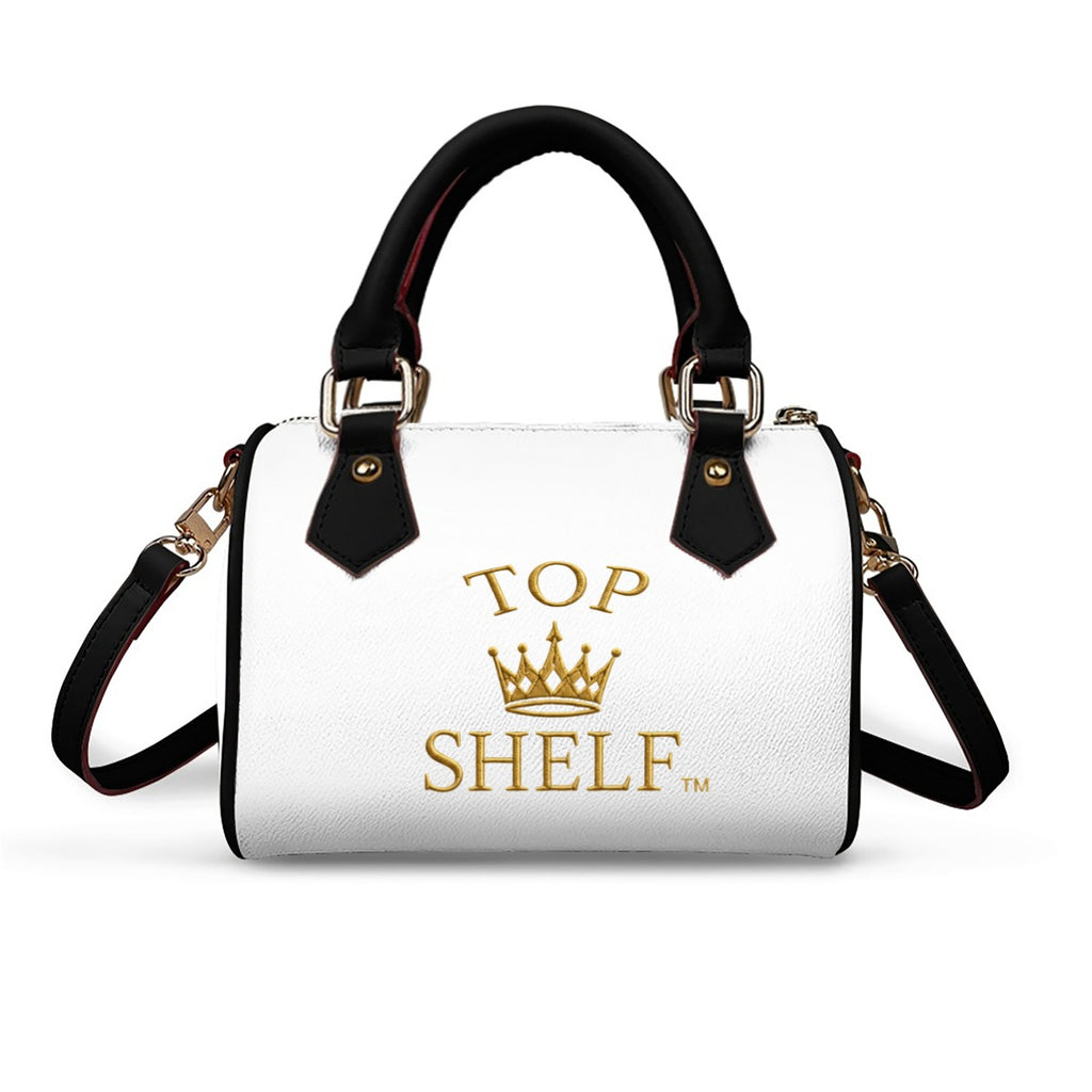 Classic Barrel-Shaped PU Leather Handbag