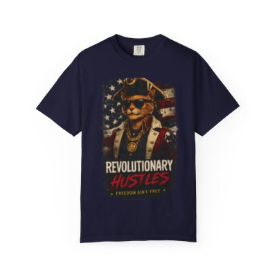 Revolutionary Hustles T-Shirt — Vintage Patriotic Skull & Flag Tee